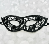 Nessiworld Black Color Cat Model Lace Embroidery Party Mask No. 12